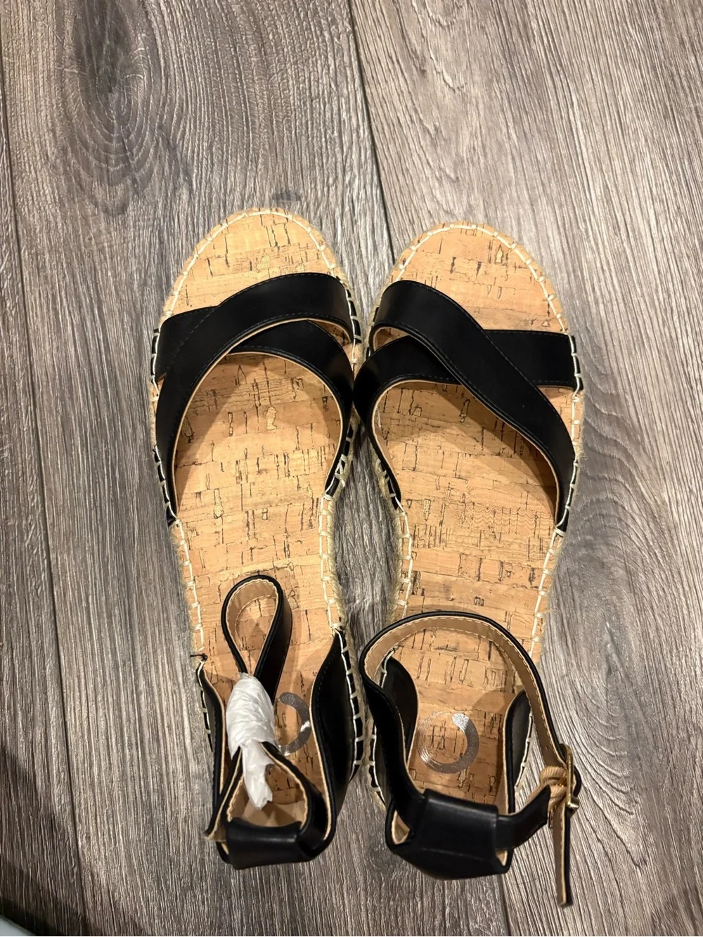 Women's Black Espadrille Ankle-Strap Sandals